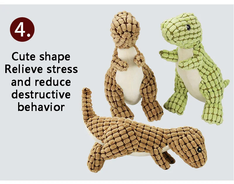 Pets Dog Chew Stuffed Funny Dinosaur Shape Cats Corn Wool