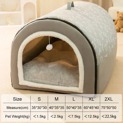 Dog Kennel Warm Dog House Mat Dogs Bed Nest Deep Sleep