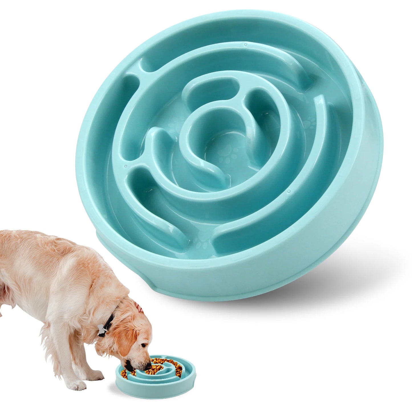 Pet Dog Slow Feeder Bowl Fun Non Slip Anti-Gulping Slower