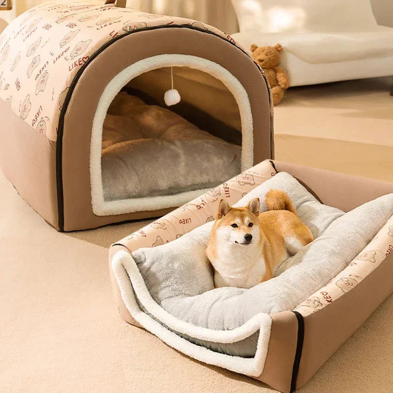 Dog Kennel Warm Dog House Mat Dogs Bed Nest Deep Sleep