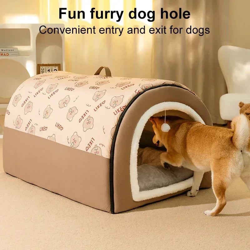 Dog Kennel Warm Dog House Mat Dogs Bed Nest Deep Sleep