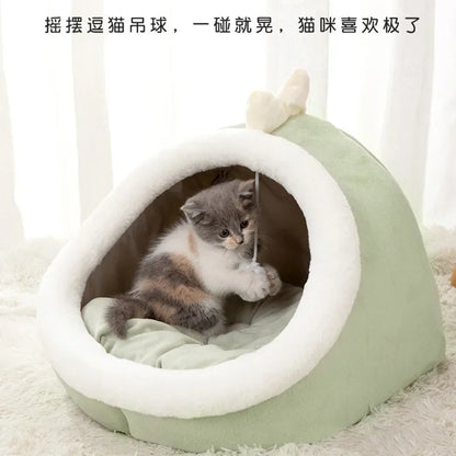 Cat Pad Bed Sweet Soft Warm Pet Basket Cozy Kitten Cushion