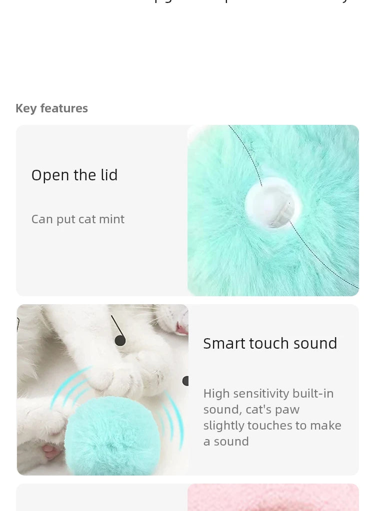 Smart Cat Toys Plush Electric Catnip Training Toy Kitten Pet