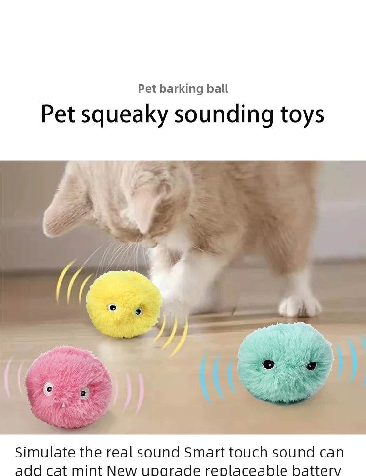 Smart Cat Toys Plush Electric Catnip Training Toy Kitten Pet