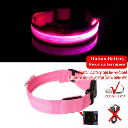 Led Dog Collar Light Anti-lost Collar For Dogs Puppies Night