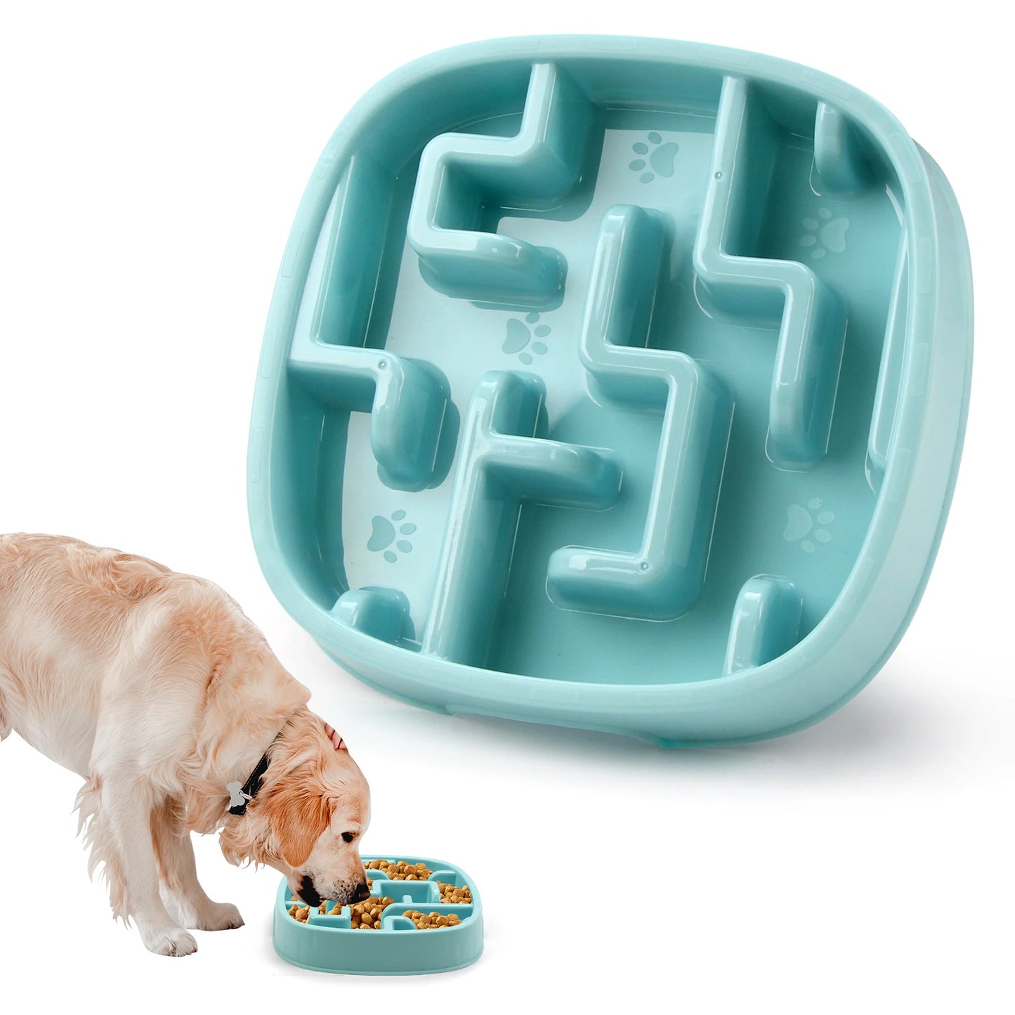 Pet Dog Slow Feeder Bowl Fun Non Slip Anti-Gulping Slower