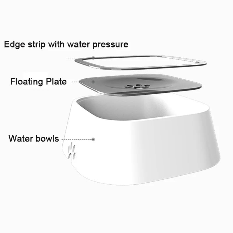 Dog Drinking Water Bowl Floating Non-Wetting Mouth Cat Bowl