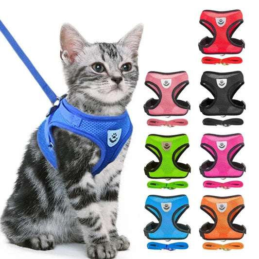 Cat Harness Vest Walking Lead Leash For Puppy Dogs Collar