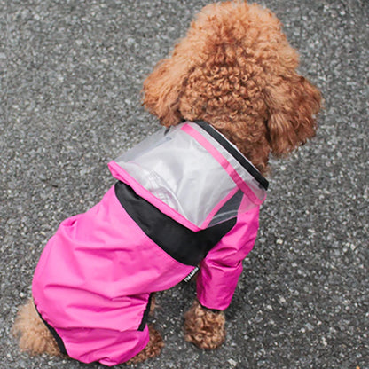 Pet Dog Raincoat The Dog Face Pet Clothes Jumpsuit Waterproof