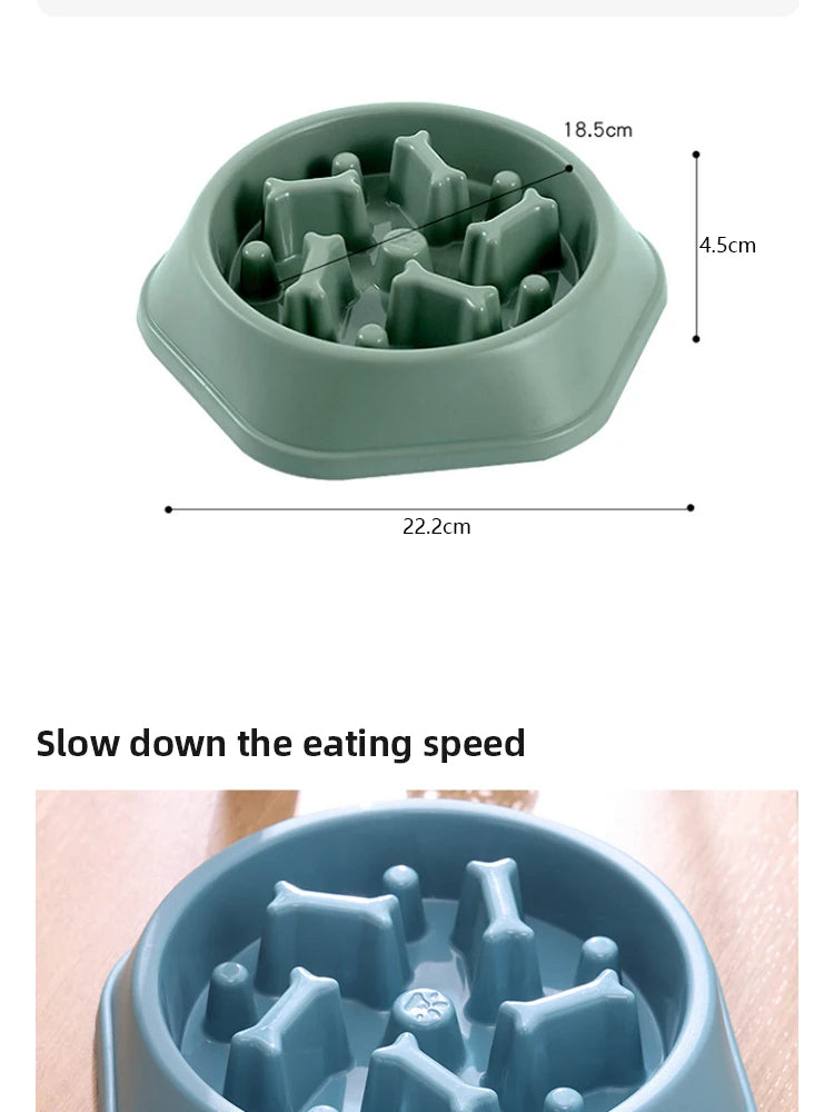 Pet Slow Food Bowl Anti-choking Feeder PP Plastic Dish Bowl