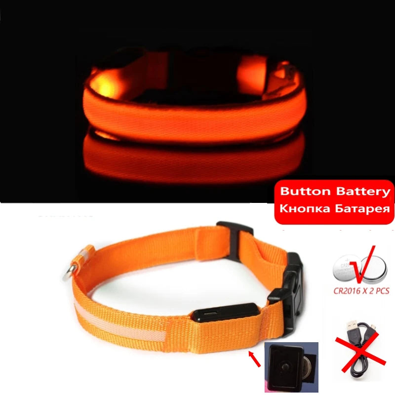 Led Dog Collar Light Anti-lost Collar For Dogs Puppies Night