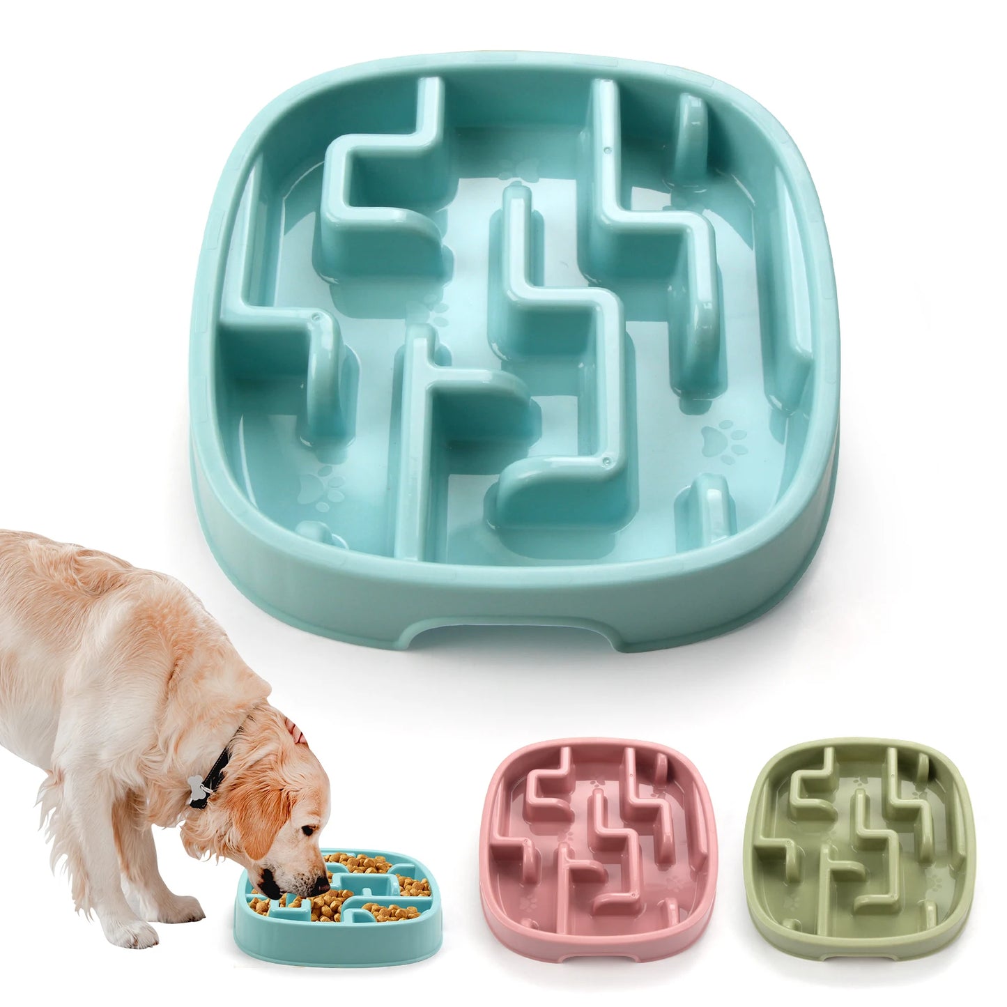 Pet Dog Slow Feeder Bowl Fun Non Slip Anti-Gulping Slower