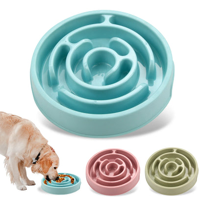 Pet Dog Slow Feeder Bowl Fun Non Slip Anti-Gulping Slower