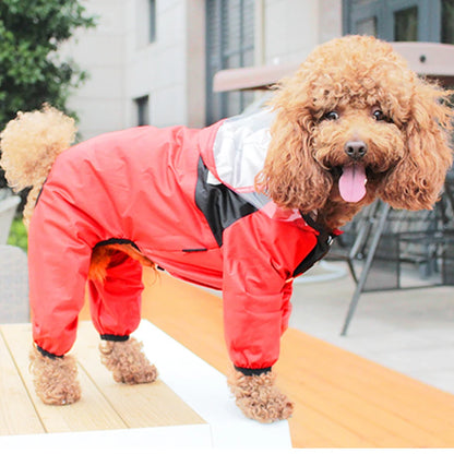 Pet Dog Raincoat The Dog Face Pet Clothes Jumpsuit Waterproof