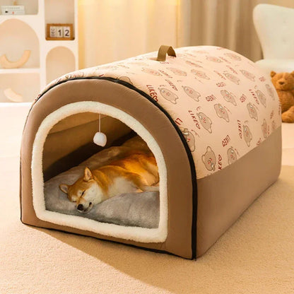 Dog Kennel Warm Dog House Mat Dogs Bed Nest Deep Sleep