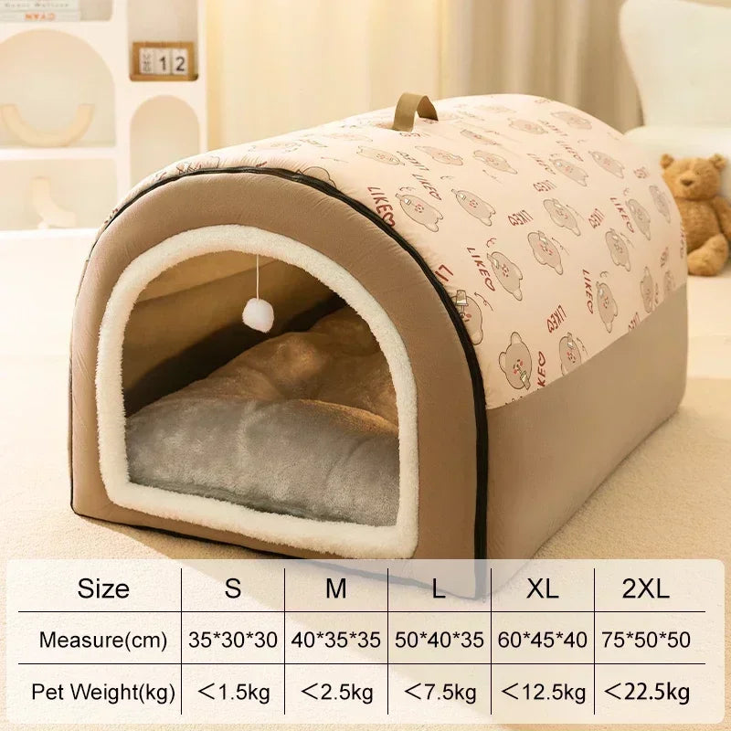 Dog Kennel Warm Dog House Mat Dogs Bed Nest Deep Sleep