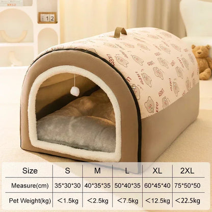 Dog Kennel Warm Dog House Mat Dogs Bed Nest Deep Sleep