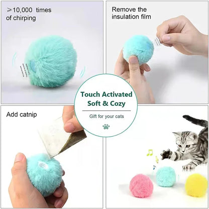 Smart Cat Toys Plush Electric Catnip Training Toy Kitten Pet