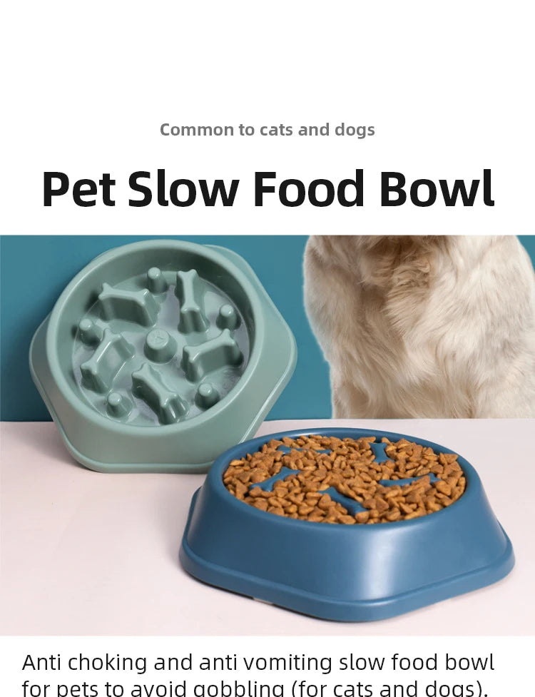 Pet Slow Food Bowl Anti-choking Feeder PP Plastic Dish Bowl