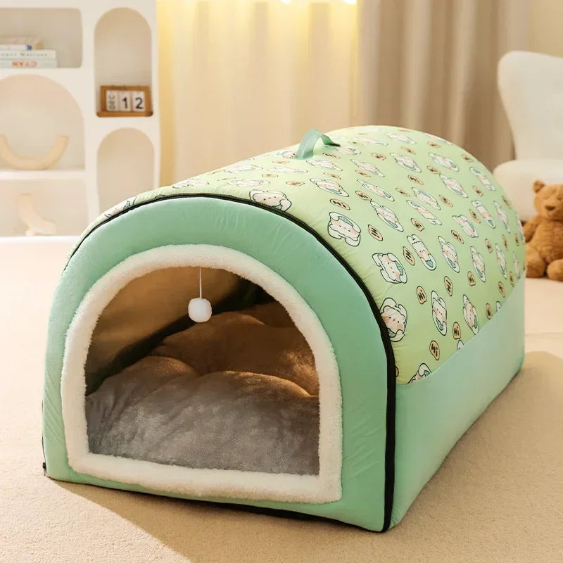 Dog Kennel Warm Dog House Mat Dogs Bed Nest Deep Sleep