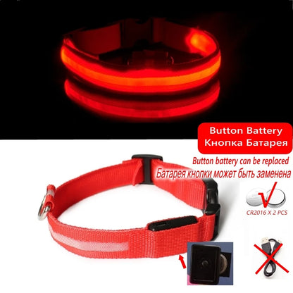 Led Dog Collar Light Anti-lost Collar For Dogs Puppies Night